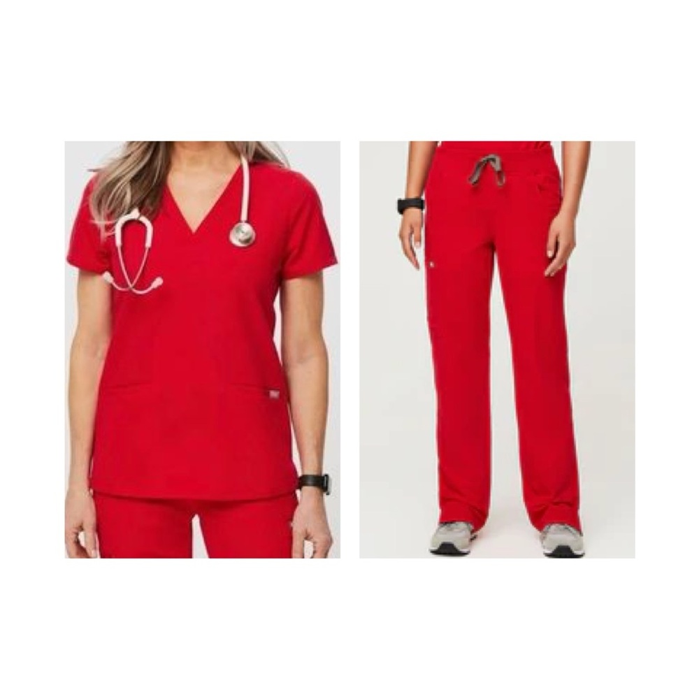 Limited Edition Figs Women's Pop Red set, size small
